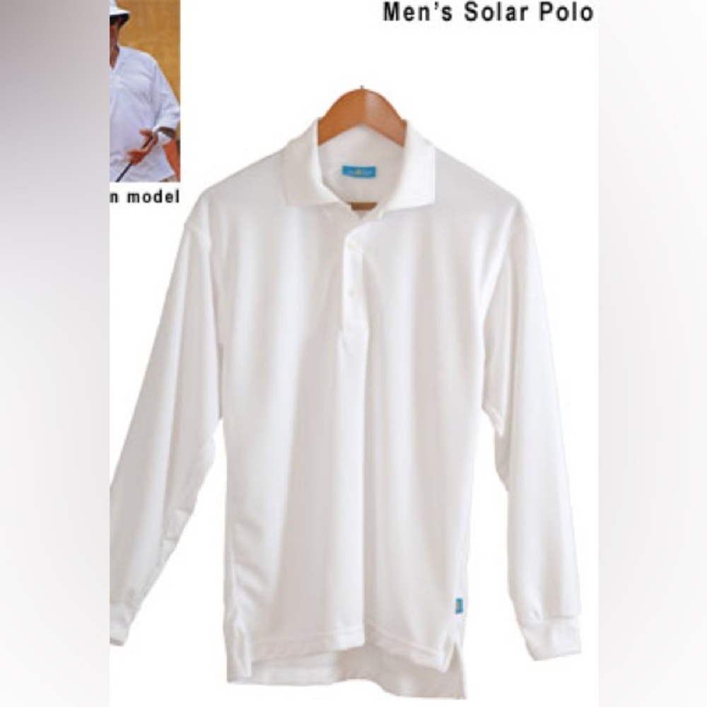 NWT UPF 50 XL XXL sun protection white long sleeve polo
